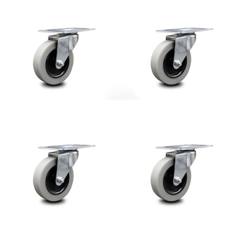 Service Caster 3 Inch Thermoplastic Wheel Top Plate Caster, 4PK SCC-05S310-TPRS-TP2-4